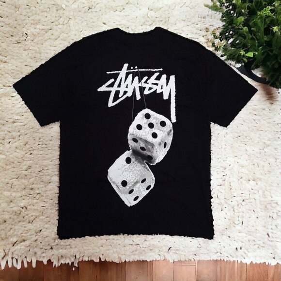 Black Stussy Dice Tee - Picture 1 of 5